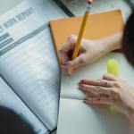 faceless women students studying with books